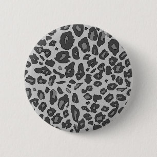 Badge Rond 5 Cm Empreinte de léopard gris