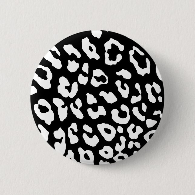 Badge Rond 5 Cm Empreinte de léopard noir blanc (Devant)