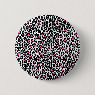Badge Rond 5 Cm empreinte de léopard rose