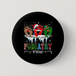 Badge Rond 5 Cm Empreinte de Noël Docteur Podiatriste Podiatrie Cr