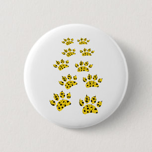 Badge Rond 5 Cm Empreinte de patte Cheetah