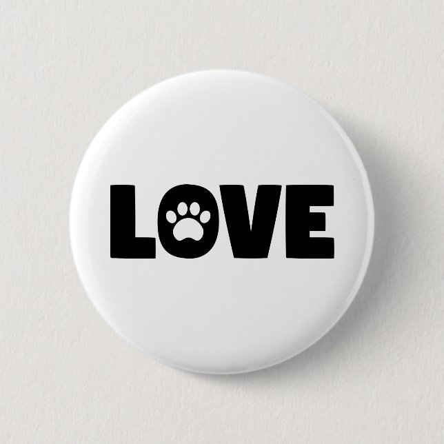 Badge Rond 5 Cm Empreinte de patte d'amour (Devant)