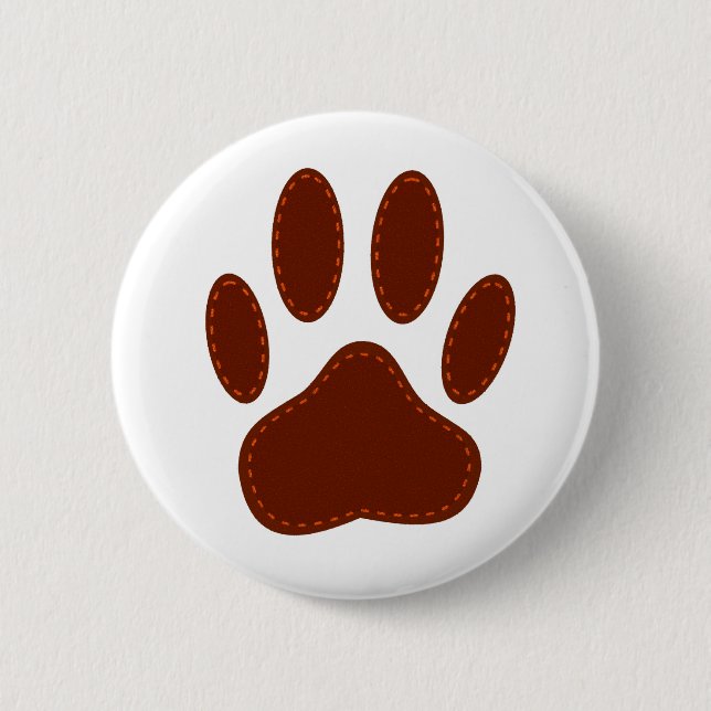 Badge Rond 5 Cm Empreinte de patte de chien à pattes (Devant)