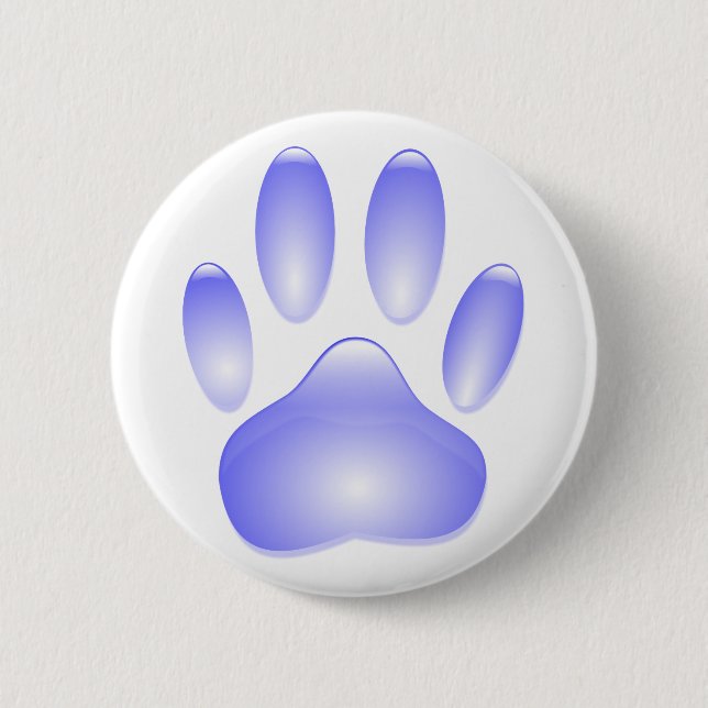 Badge Rond 5 Cm Empreinte de patte de chien de verre (Devant)