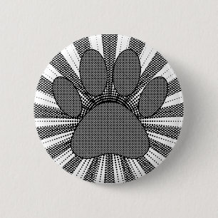 Badge Rond 5 Cm Empreinte de patte de chien style manga