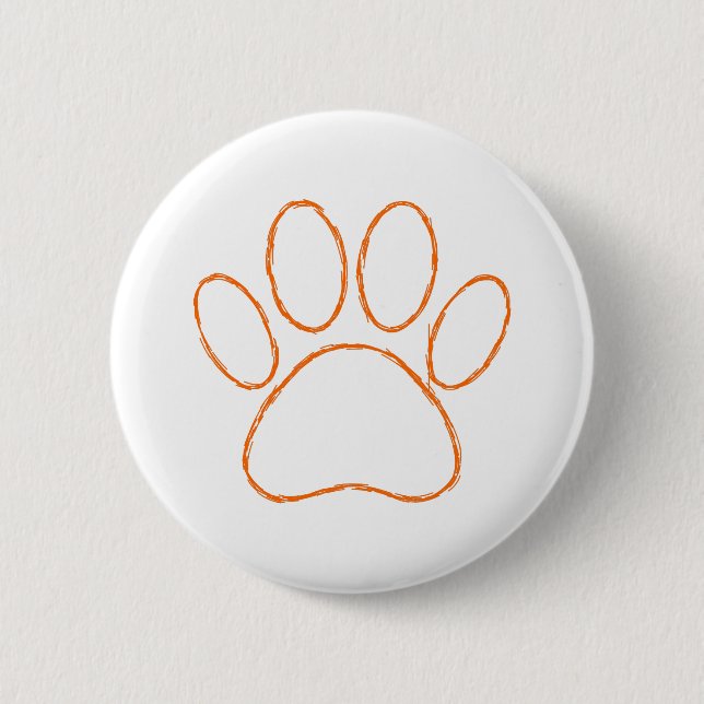 Badge Rond 5 Cm Empreinte de patte de chiot (Devant)