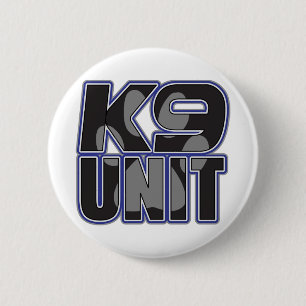 Badge Rond 5 Cm Empreinte de patte d'unité de la police K9