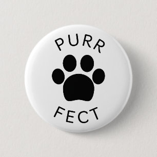 Badge Rond 5 Cm Empreinte de patte parfait pour chat
