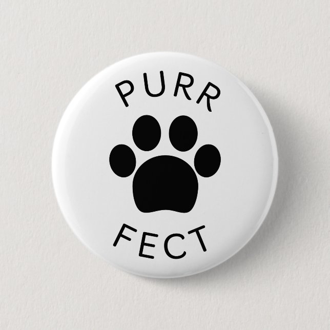 Badge Rond 5 Cm Empreinte de patte parfait pour chat (Devant)