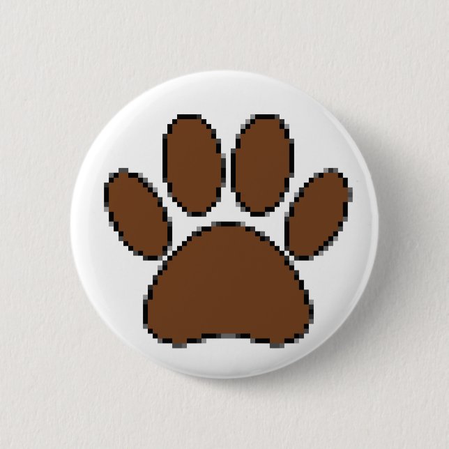 Badge Rond 5 Cm Empreinte de patte Pixel Dog (Devant)