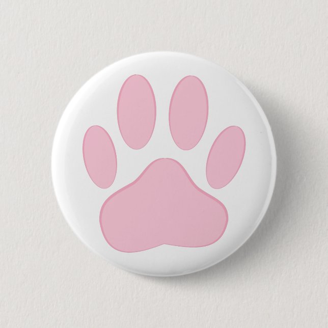 Badge Rond 5 Cm Empreinte rose Chien (Devant)