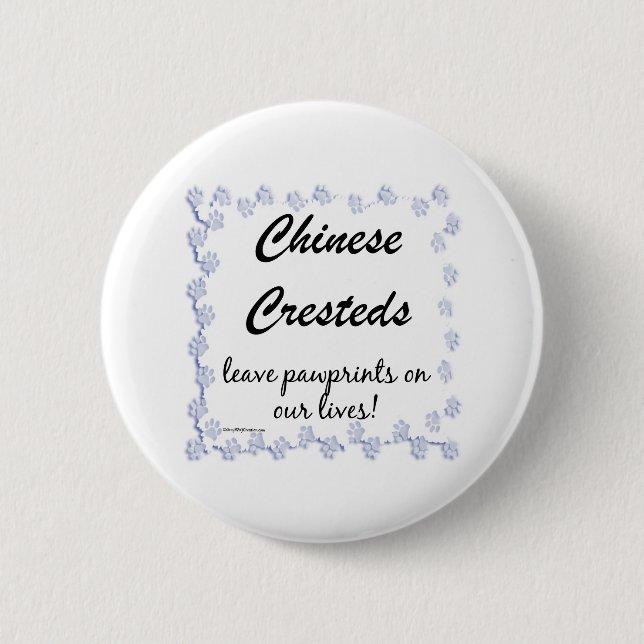 Badge Rond 5 Cm Empreintes chinoises - Bouton (Devant)