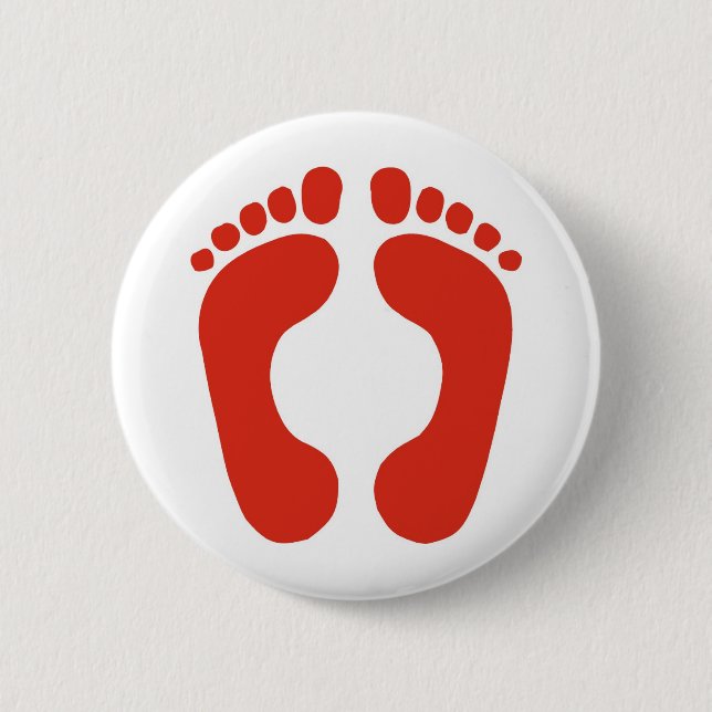 Badge Rond 5 Cm Empreintes de pas (Devant)