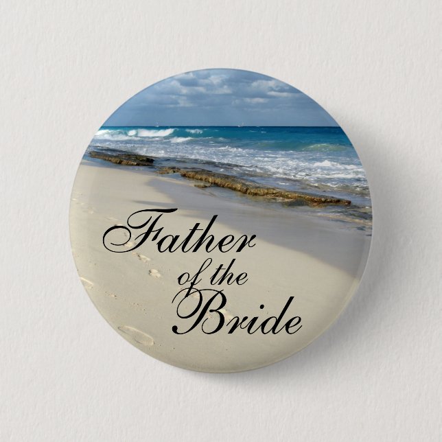 Badge Rond 5 Cm empreintes de pas dans les boutons de sable (Devant)