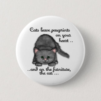 Badge Rond 5 Cm Empreintes de pattes de chat