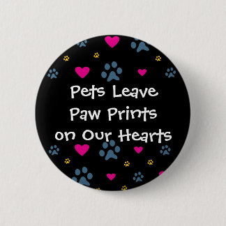 Badge Rond 5 Cm Empreintes de pattes de congé d'animaux familiers
