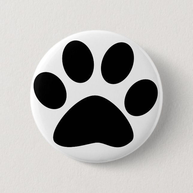 Badge Rond 5 Cm Empreintes de pattes Motif Personnalisé Cute Noir  (Devant)