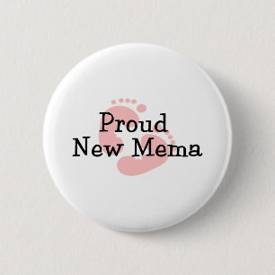 Badge Rond 5 Cm Empreintes de pied de bébé fille de fière nouvelle