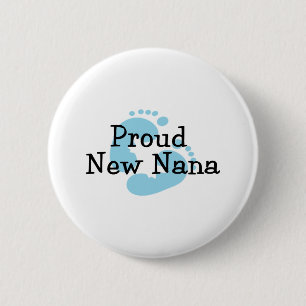 Badge Rond 5 Cm Empreintes de pied de bébé garçon de fière nouvell