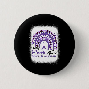 Badge Rond 5 Cm En Août Nous Portons Violet Arc-En-Ciel Overdose