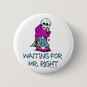 Badge Rond 5 Cm En Attendant M. Right