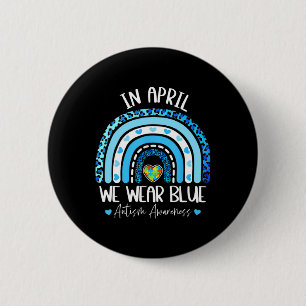 Badge Rond 5 Cm En Avril Nous Portons Blues Sensibilisation sur l'