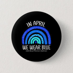 Badge Rond 5 Cm En Avril, Nous Portons Une Attention Bleue À La Pr