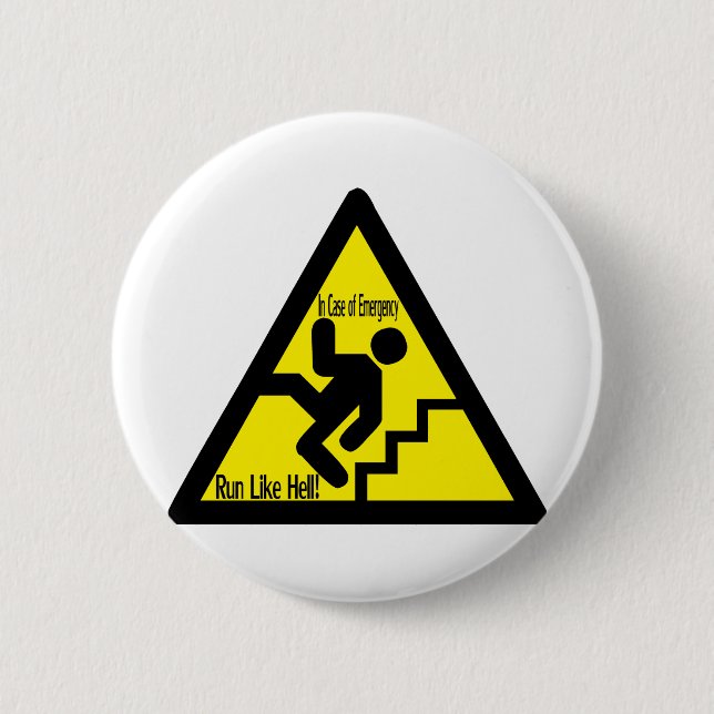 Badge Rond 5 Cm en cas d'urgence (Devant)