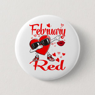 Badge Rond 5 Cm En Février, Nous allons Red Heart Disease Awarenes