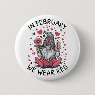 Badge Rond 5 Cm En février, nous portons du rouge pour la sensibil