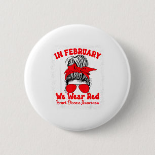 Badge Rond 5 Cm En février, nous portons du rouge pour la sensibil