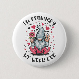 Badge Rond 5 Cm En février, nous portons du rouge pour la sensibil