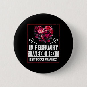 Badge Rond 5 Cm En Février, Nous Portons Le Rouge Pour Les Cherche