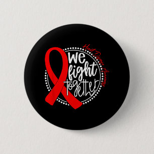 Badge Rond 5 Cm En Février Nous Portons Red Heart Disease Awarenes