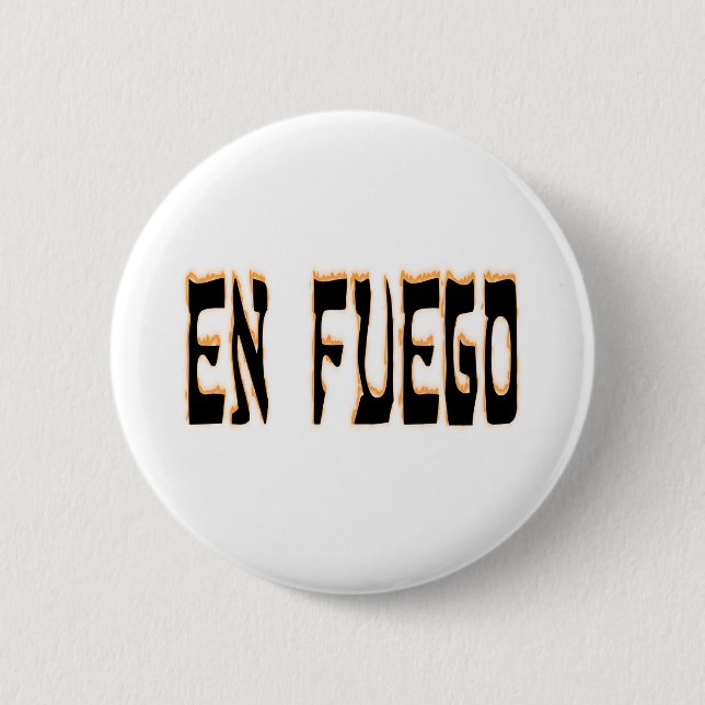 Badge Rond 5 Cm En Fuego (sur le feu) (Devant)