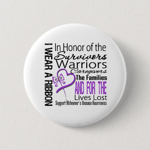 Badge Rond 5 Cm En hommage Collage d'honneur Maladie d'Alzheimer