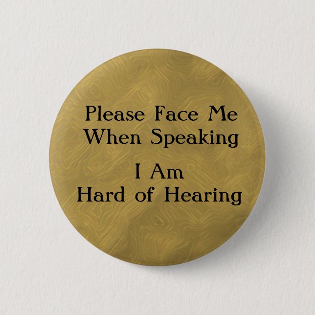 Badge Rond 5 Cm En laiton dur du bouton d'audition (Devant)