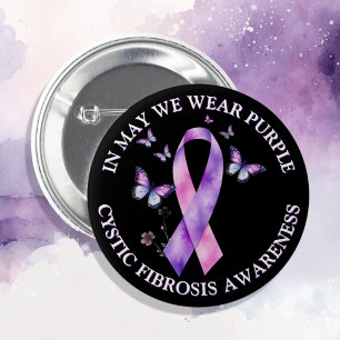 Badge Rond 5 Cm En Mai Nous Portons Violet Sensibilisation à la