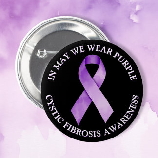 Badge Rond 5 Cm En Mai Nous Portons Violet | Sensibilisation à la