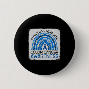 Badge Rond 5 Cm En mars Bleu Ruban Colon Mois de sensibilisation a