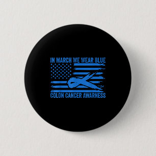 Badge Rond 5 Cm En mars nous portons du bleu pour la sensibilisati