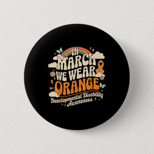Badge Rond 5 Cm En Mars Nous Portons Orange - Handicap Développeur