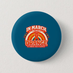 Badge Rond 5 Cm En mars, portez l'orange pour le handicap développ