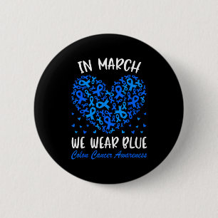 Badge Rond 5 Cm En mars, portez un ruban bleu pour la sensibilisat