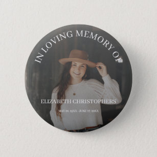 Badge Rond 5 Cm En mémoire d'amour Customisé Photo Funeral Memoria