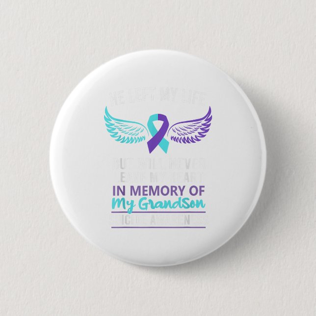 Badge Rond 5 Cm En Mémoire De La Prévention Du Suicide De Grand-Fi (Devant)