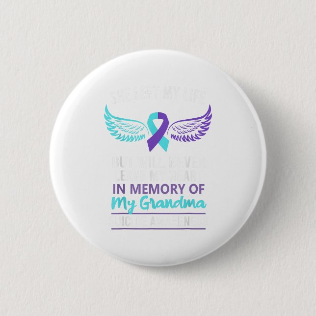 Badge Rond 5 Cm En Mémoire De La Prévention Du Suicide De Grand-Mè (Devant)