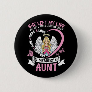 Badge Rond 5 Cm En Mémoire De La Tante Cancer Du Sein Angel Tr Sen