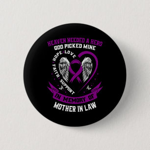 Badge Rond 5 Cm En Mémoire De Mère En Droit Pancréatique Cancer Aw