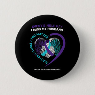 Badge Rond 5 Cm En Mémoire De Mon Amoureux Mari Prévention Du Suic